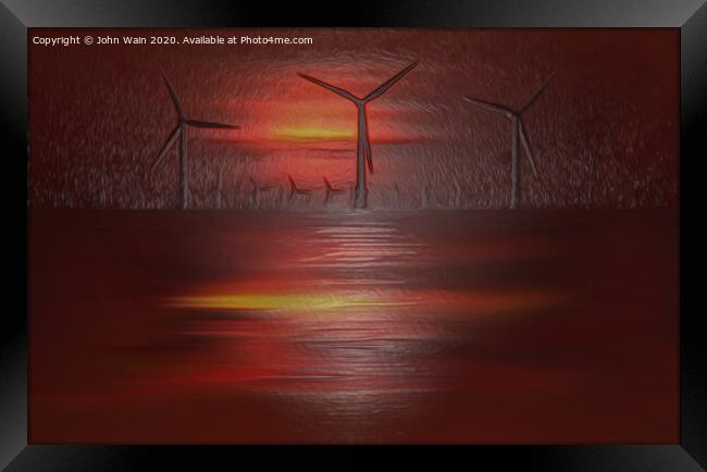 Windmills (Digital Art) Framed Print by John Wain