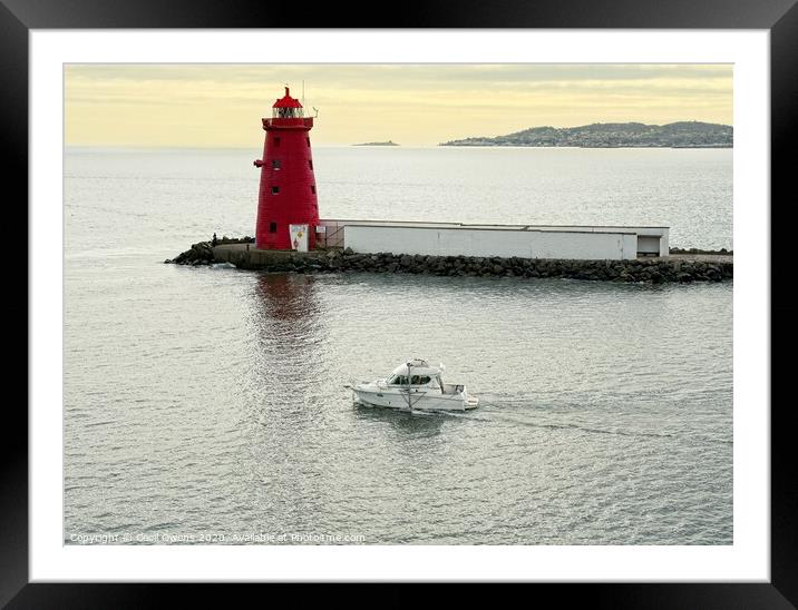 Dublin bay lighthouse Framed Mounted Print by Cecil Owens
