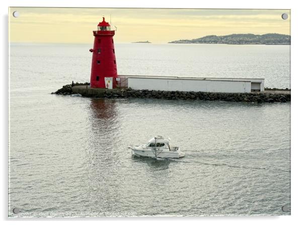 Dublin bay lighthouse Acrylic by Cecil Owens