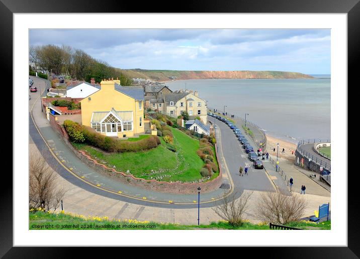 Crescent hill looking towards the Brigg at Filey in Yorkshire.  Framed Mounted Print by john hill