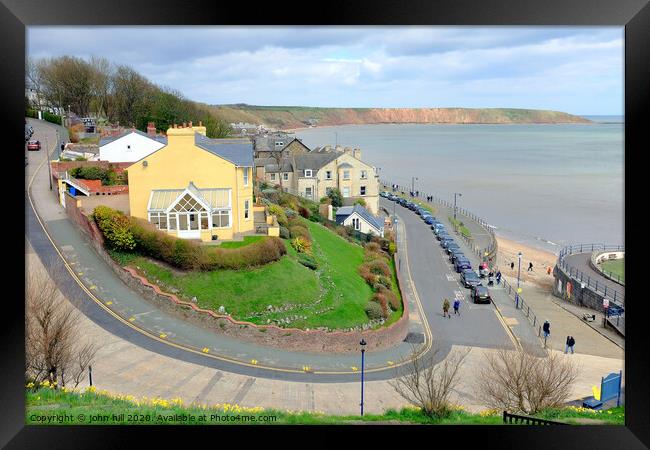 Crescent hill looking towards the Brigg at Filey in Yorkshire.  Framed Print by john hill