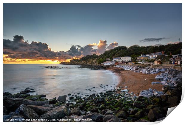 Steephill Cove Sunset Print by Wight Landscapes