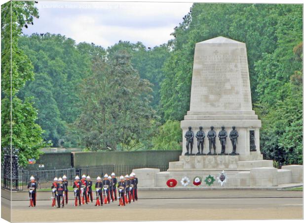 Royal Marines at the Guards Memorial, London Canvas Print by Laurence Tobin