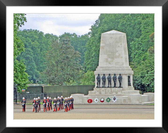 Royal Marines at the Guards Memorial, London Framed Mounted Print by Laurence Tobin