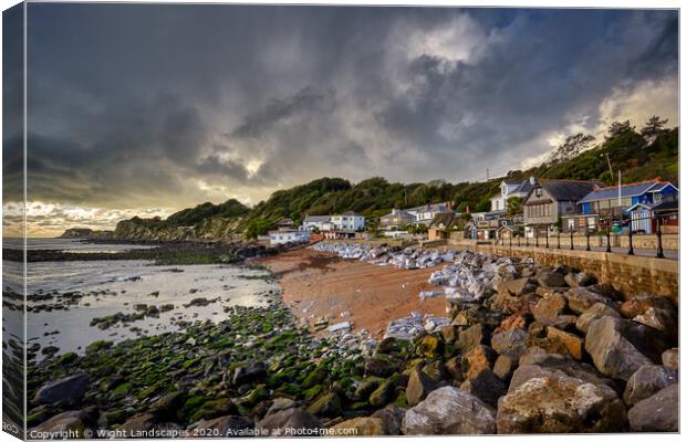 Low Tide At Steephill Cove Canvas Print by Wight Landscapes