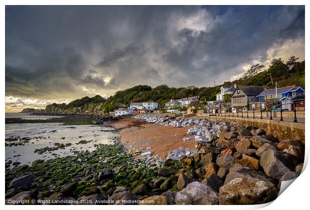 Low Tide At Steephill Cove Print by Wight Landscapes