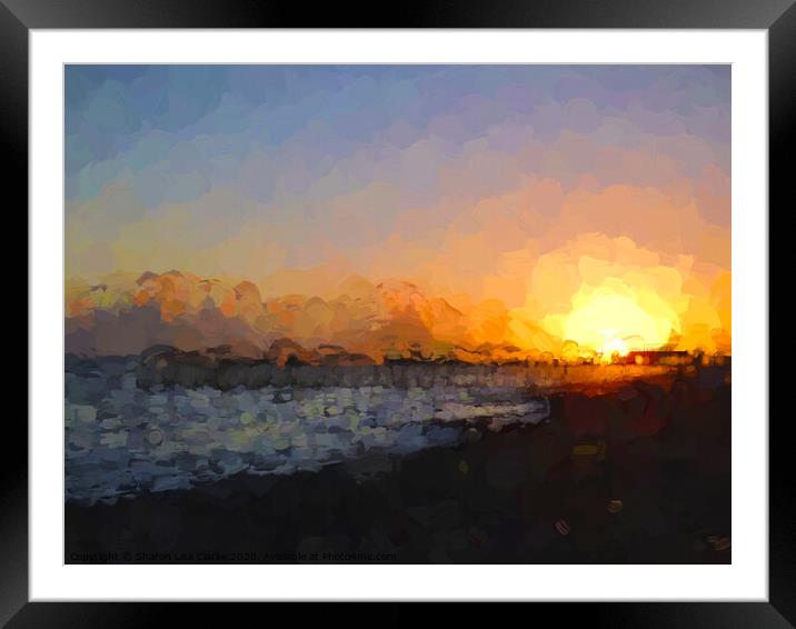 Sunset pier Hastings Framed Mounted Print by Sharon Lisa Clarke