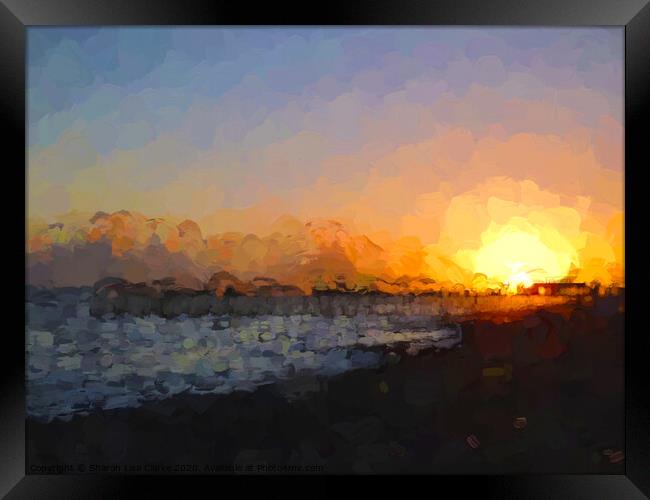 Sunset pier Hastings Framed Print by Sharon Lisa Clarke