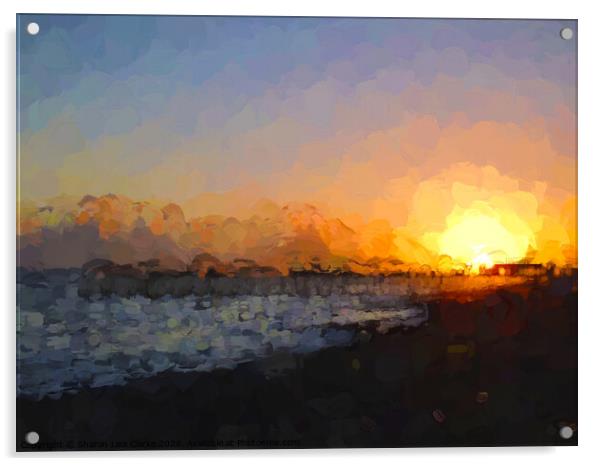 Sunset pier Hastings Acrylic by Sharon Lisa Clarke