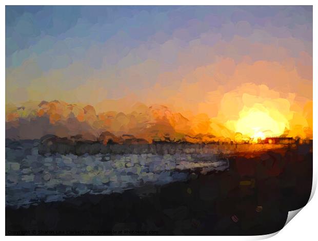Sunset pier Hastings Print by Sharon Lisa Clarke