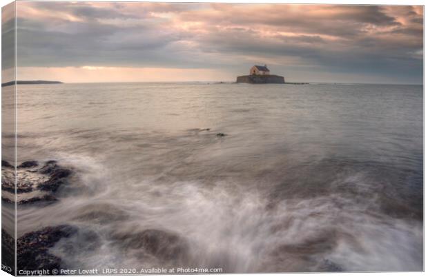 St Cwyfan's - "Little Church in the Sea", Anglesey Canvas Print by Peter Lovatt  LRPS