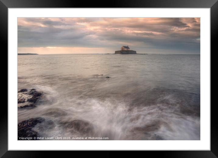 St Cwyfan's - "Little Church in the Sea", Anglesey Framed Mounted Print by Peter Lovatt  LRPS
