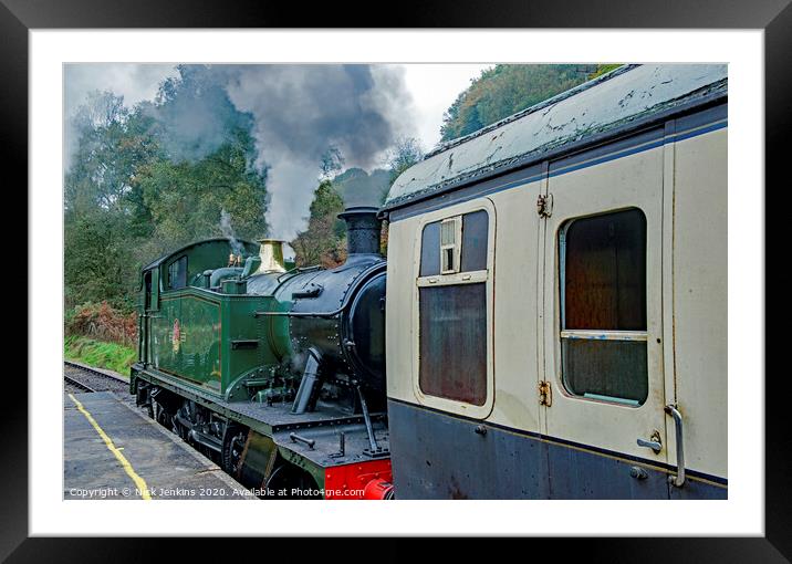 Steam Engine at Norchard Forest of Dean Railway Framed Mounted Print by Nick Jenkins
