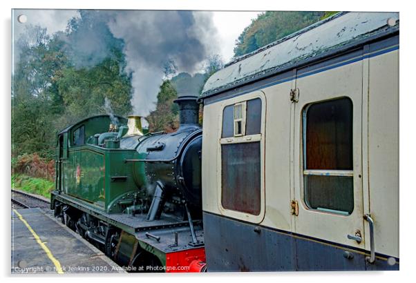 Steam Engine at Norchard Forest of Dean Railway Acrylic by Nick Jenkins