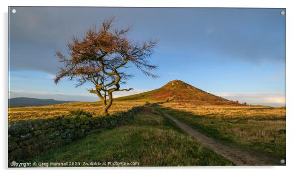 Roseberry Topping at Sunrise Acrylic by Greg Marshall