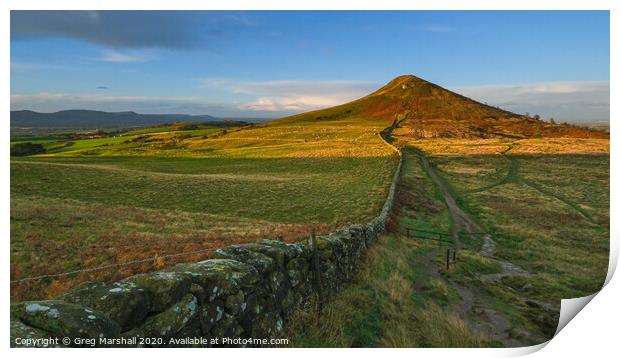 Leading to Roseberry Topping Print by Greg Marshall
