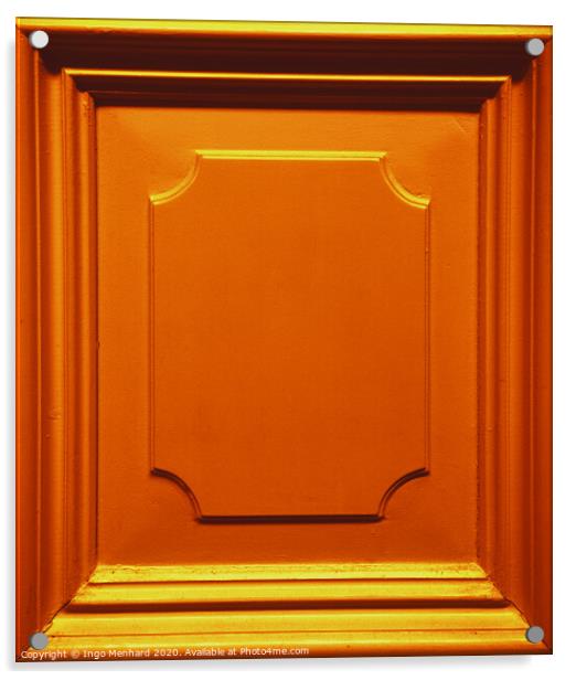The golden orange wooden ornament Acrylic by Ingo Menhard