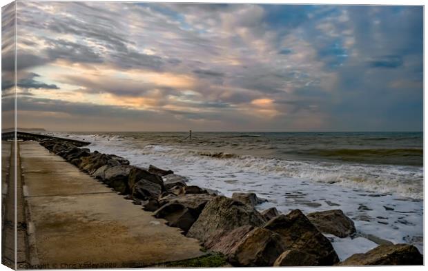 Late afternoon on Cart Gap Beach  Canvas Print by Chris Yaxley
