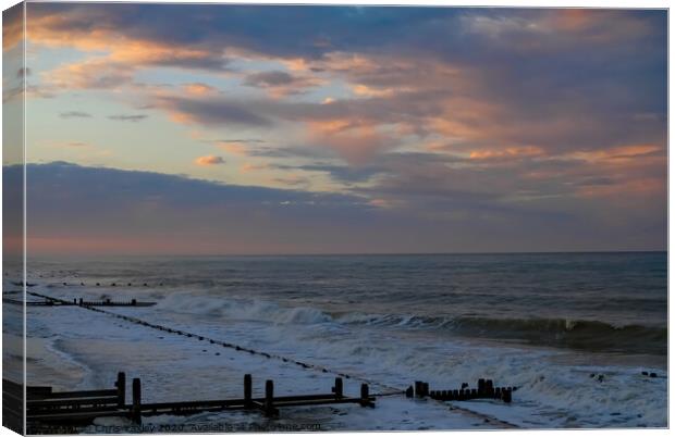North Norfolk coast sunset Canvas Print by Chris Yaxley