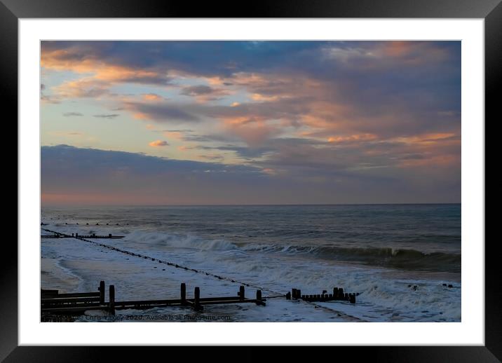 North Norfolk coast sunset Framed Mounted Print by Chris Yaxley