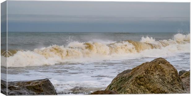 Barrel waves on the Norfolk Coast Canvas Print by Chris Yaxley