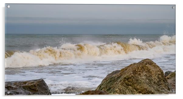 Barrel waves on the Norfolk Coast Acrylic by Chris Yaxley