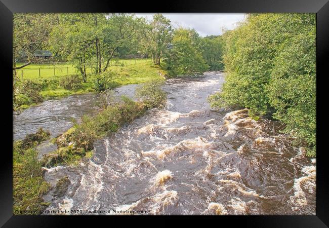 River Conway in Spate Framed Print by chris hyde