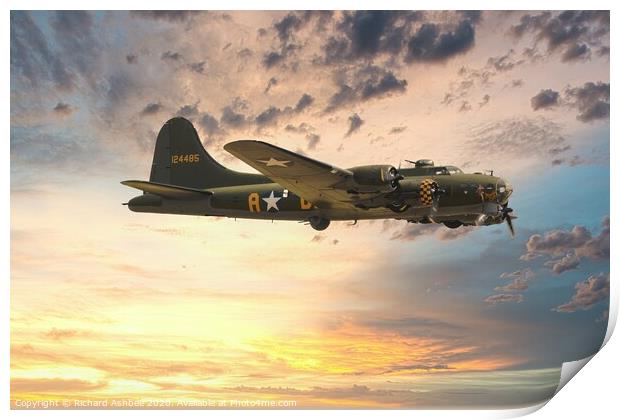 B17 Mission complete Print by Richard Ashbee