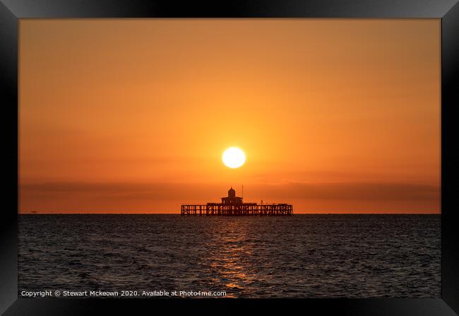 Herne Bay Pier Sunset Framed Print by Stewart Mckeown