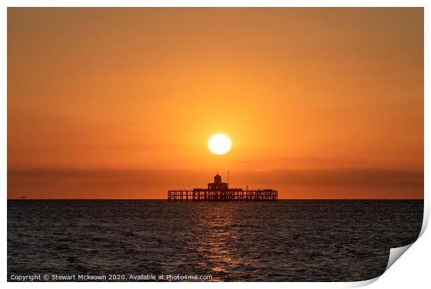 Herne Bay Pier Sunset Print by Stewart Mckeown