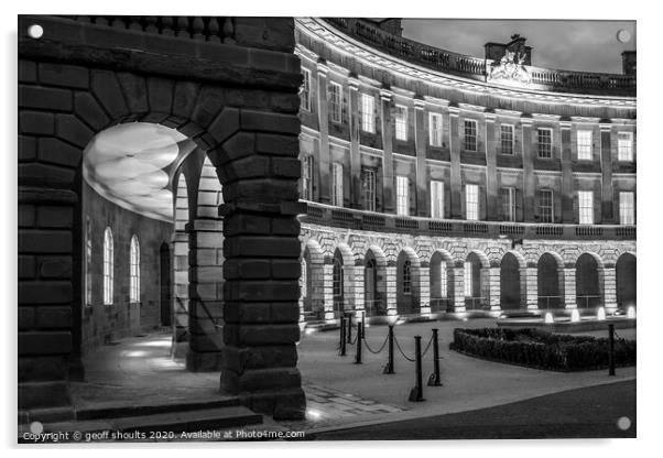Buxton Crescent, monochrome Acrylic by geoff shoults