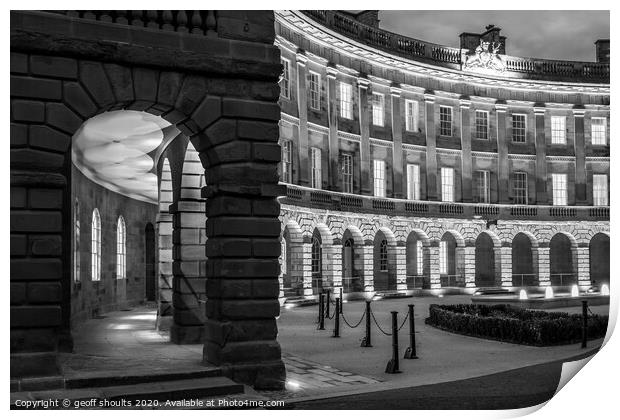 Buxton Crescent, monochrome Print by geoff shoults