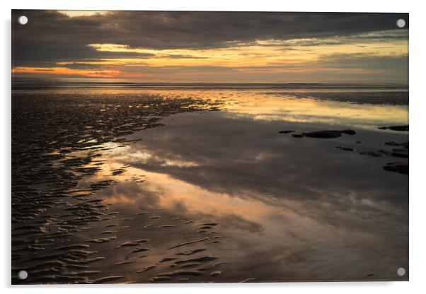 Moody sunset reflections Acrylic by Tony Twyman