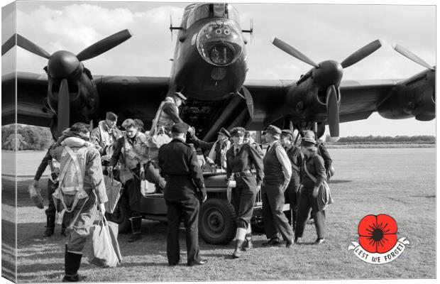 For those who didn't return - Lancaster Bomber Cre Canvas Print by David Stanforth