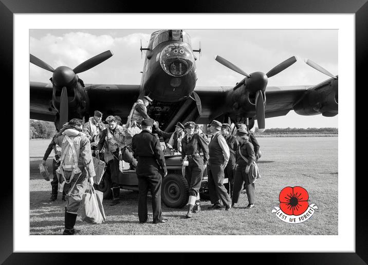 For those who didn't return - Lancaster Bomber Cre Framed Mounted Print by David Stanforth