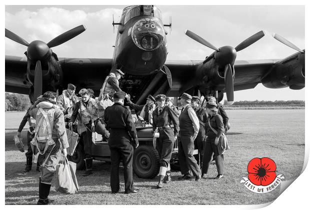 For those who didn't return - Lancaster Bomber Cre Print by David Stanforth