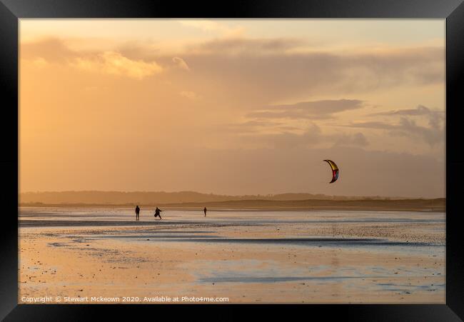 Kites on Camber Sands Framed Print by Stewart Mckeown