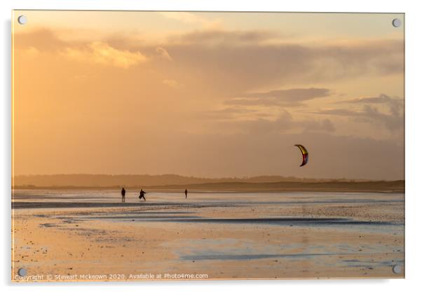 Kites on Camber Sands Acrylic by Stewart Mckeown