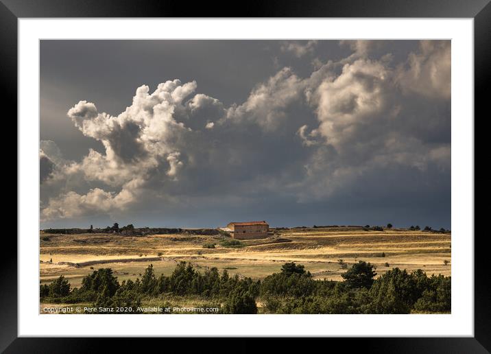 Stormy Clouds over a rural House  Framed Mounted Print by Pere Sanz