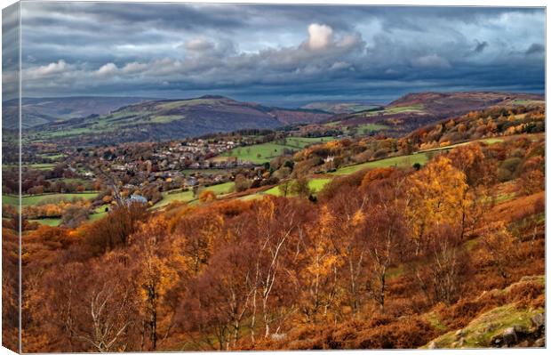 Hathersage and Hope Valley  Canvas Print by Darren Galpin