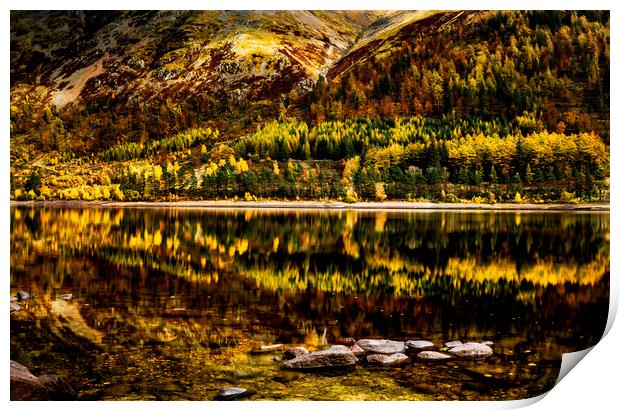 Thirlmere reflections, Cumbria, UK. Print by Maggie McCall