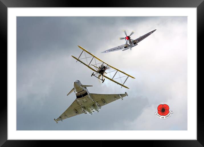 100 years of fighter planes Framed Mounted Print by David Stanforth
