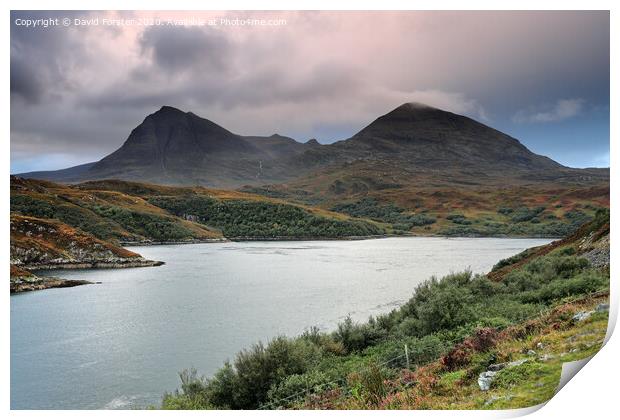 The Quinag Range, Assynt, NW Highlands of Scotland, UK Print by David Forster