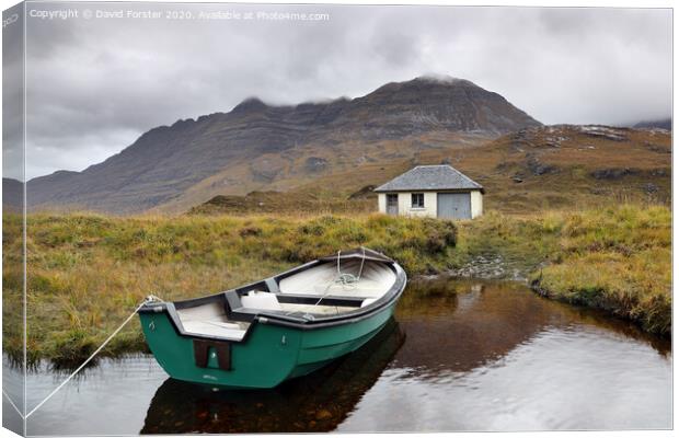 Liathach from Lochan an Lasgair, Torridon, Scotland Canvas Print by David Forster