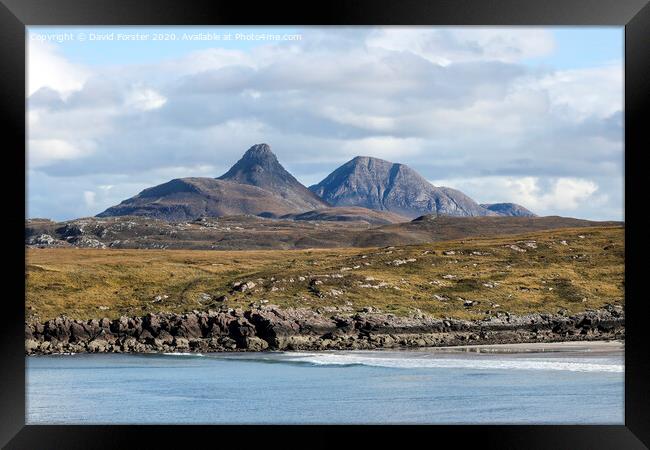 Stac Pollaidh and Cul Beag Viewed Across Achnahaird Bay, Scotland Framed Print by David Forster