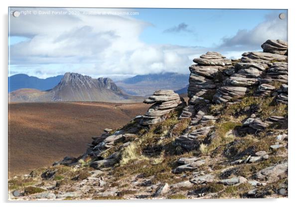  Stac Pollaidh from Cairn Conmheall, Scotland, UK Acrylic by David Forster
