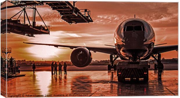 Majestic Dreamliner Canvas Print by Peter Thomas