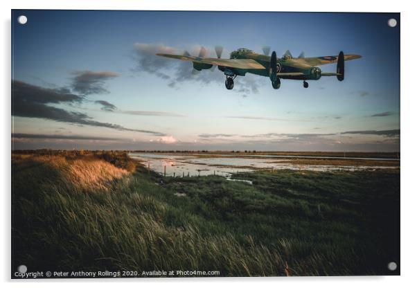 Lancaster Over Fishtoft Acrylic by Peter Anthony Rollings