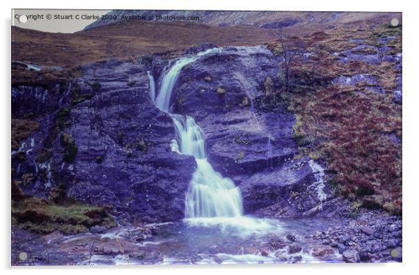 Waterfall Acrylic by Stuart C Clarke