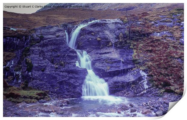 Waterfall Print by Stuart C Clarke